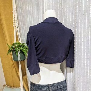 Dark Blue Bolero Shrug Cropped Top